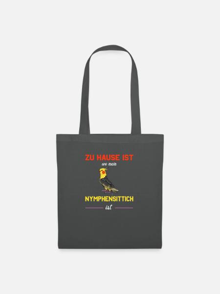 Nymphensittich Kakadu Wellensittich Geschenkidee - Stoffbeutel - Graphite
