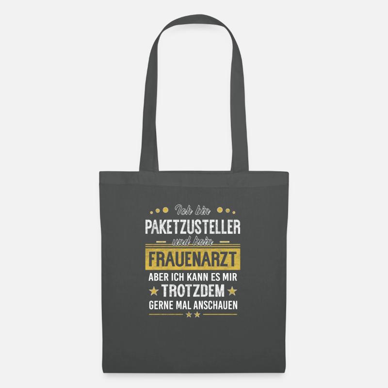 Postbote Briefträger Paketbote Brief Geschenkidee - Stoffbeutel - Graphite