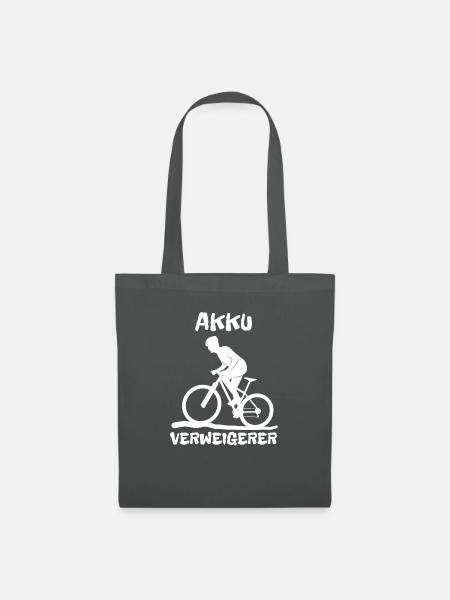 Akku Verweigerer - Fahrrad - Mountainbike - Stoffbeutel - Graphite
