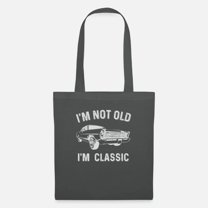 Retro Classic Car, Ich bin nicht alt Ich bin klassisch - Stoffbeutel - Graphite