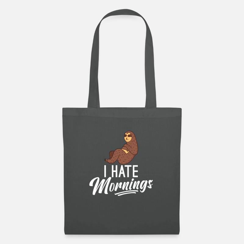 I hate mornings - Stoffbeutel - Graphite