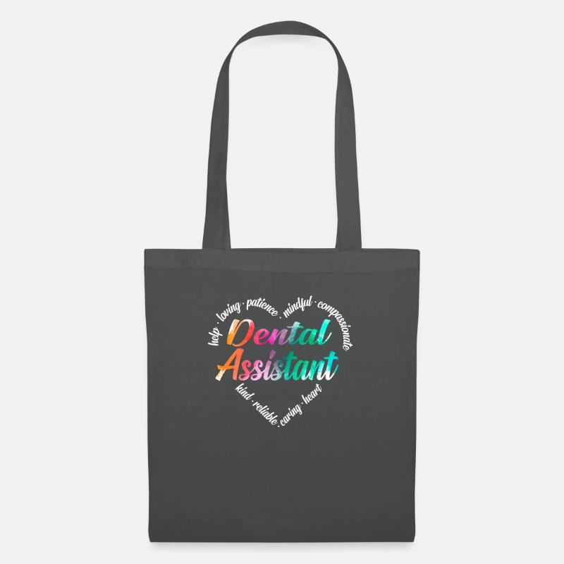 Assistente dentale Cuore Word Cloud - Borsa di stoffa - grigio grafite