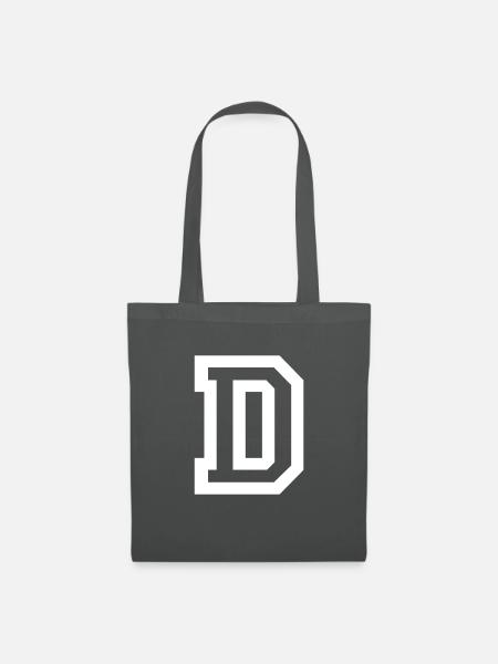 Buchstabe D - Stoffbeutel - Graphite