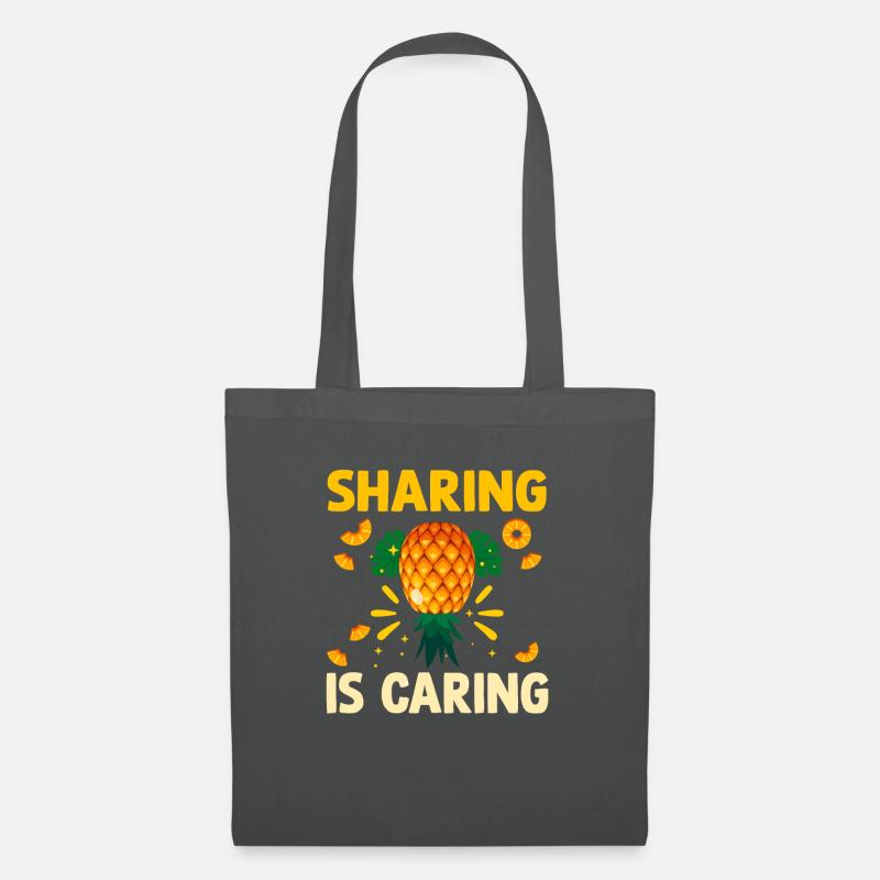 Sharing is Caring Upside Down Pineapple Swinger - Tote Bag - graphite grey