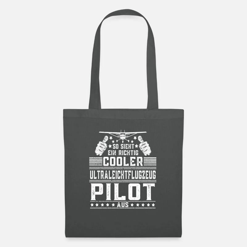 Ultraleichtflugzeug Pilot Flugzeug Geschenk - Stoffbeutel - Graphite