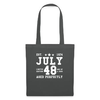 48ème anniversaire Juillet né 1974 Idée cadeau - Sac en tissu - gris graphite - Devant