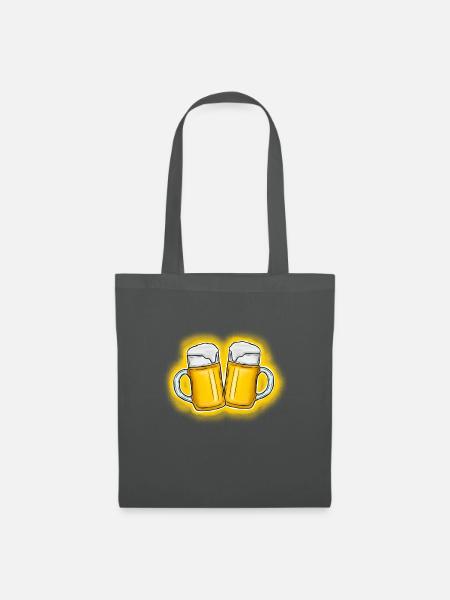 Bier Krüge anstoßen - Stoffbeutel - Graphite