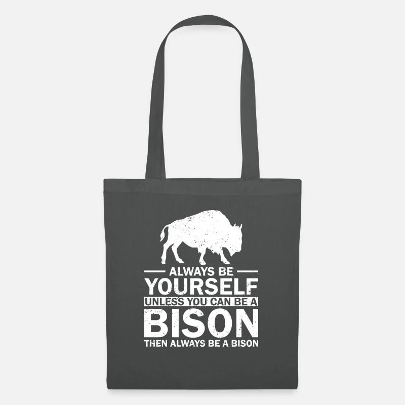 Bison Büffel Yellowstone Park - Stoffbeutel - Graphite