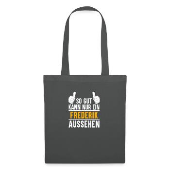 Frederik Vorname Name Geschenk - Stoffbeutel - Graphite - Vorne