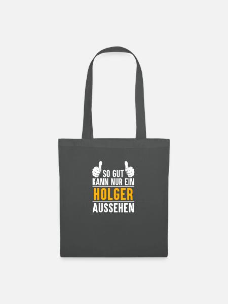 Holger Vorname Name Geschenk - Stoffbeutel - Graphite