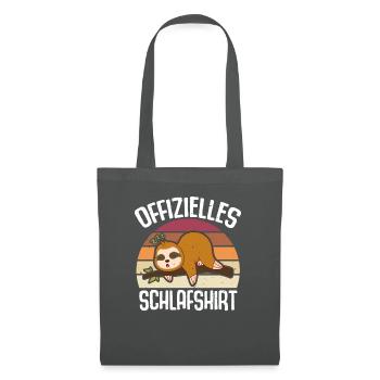 Offizielles Schlafshirt für Langschläfer - Stoffbeutel - Graphite - Vorne