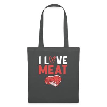 BBQ Grill Rindfleisch Liebhaber Geschenke - Stoffbeutel - Graphite - Vorne