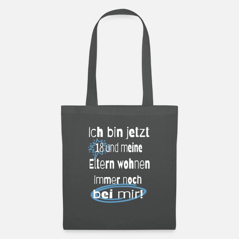 Ich bin jetzt 18 - Stoffbeutel - Graphite