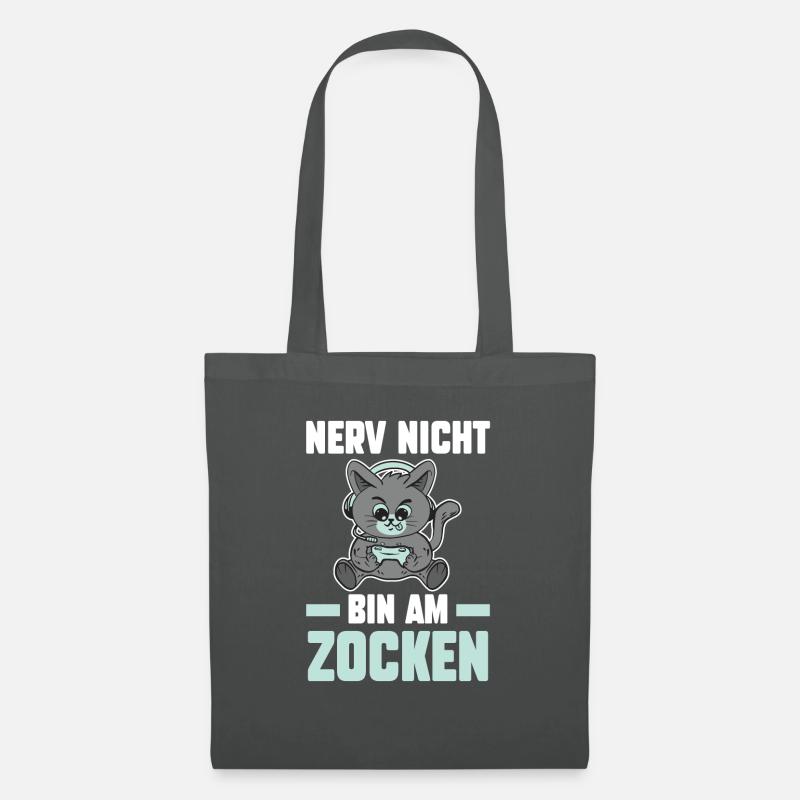 Nerv Nicht Bin Am Zocken Katze - Stoffbeutel - Graphite