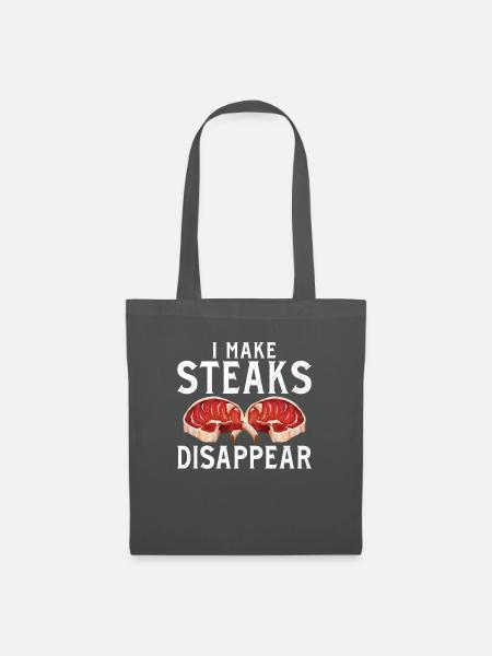 Steak Lover Steak Geschenk - Stoffbeutel - Graphite