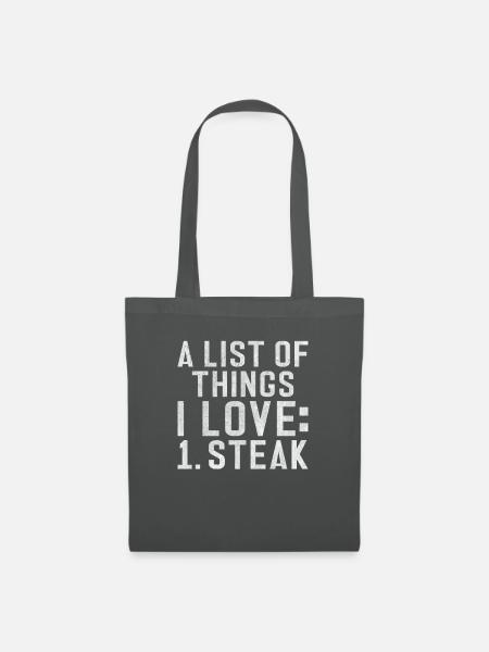 Steak Lover Steak Geschenk - Stoffbeutel - Graphite