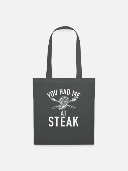 Steak Lover Steak Geschenk - Stoffbeutel - Graphite