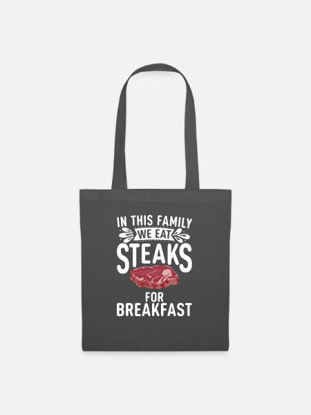 Steak Lover Steak Geschenk - Stoffbeutel - Graphite