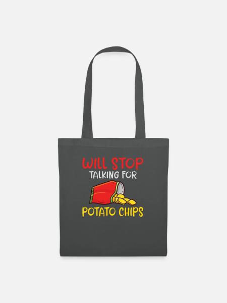 Kartoffelchips Geschenk - Stoffbeutel - Graphite