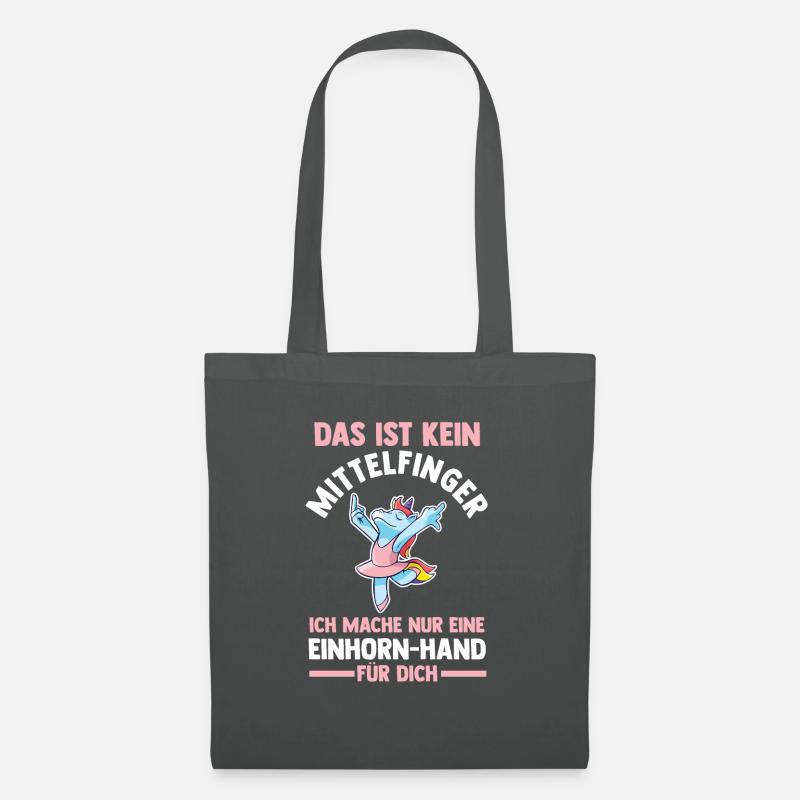 Das ist kein Mittelfinger Einhorn - Stoffbeutel - Graphite