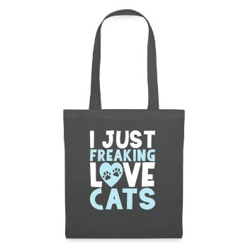 Cadeau Propriétaire de chat Cadeau de chat - Sac en tissu - gris graphite - Devant