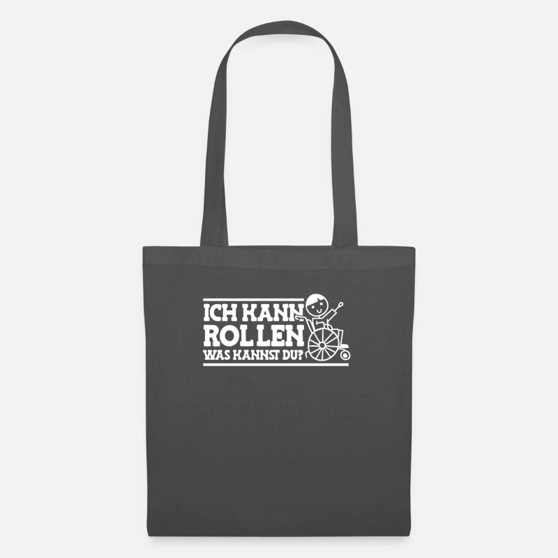 Rollstuhl Rollstuhlfahrer Witzig - Stoffbeutel - Graphite
