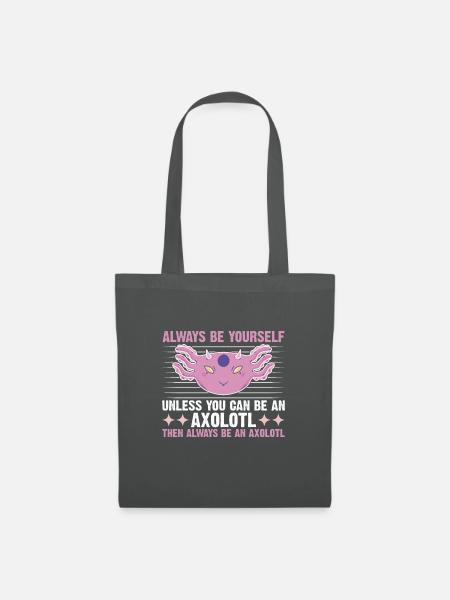 Axolotl Amphibie Lurch Salamander - Stoffbeutel - Graphite