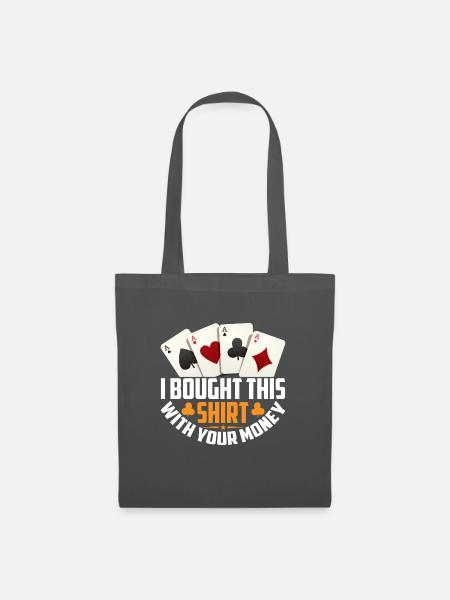 Kartenspiel Kartenspieler Pokern - Stoffbeutel - Graphite