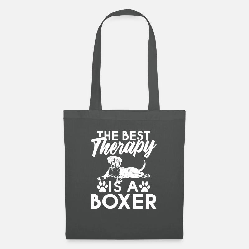 Boxer Hund Geschenke - Stoffbeutel - Graphite