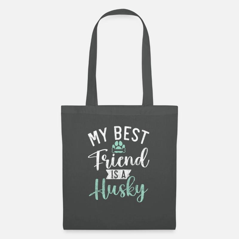 Husky-Hunde-Geschenke - Stoffbeutel - Graphite