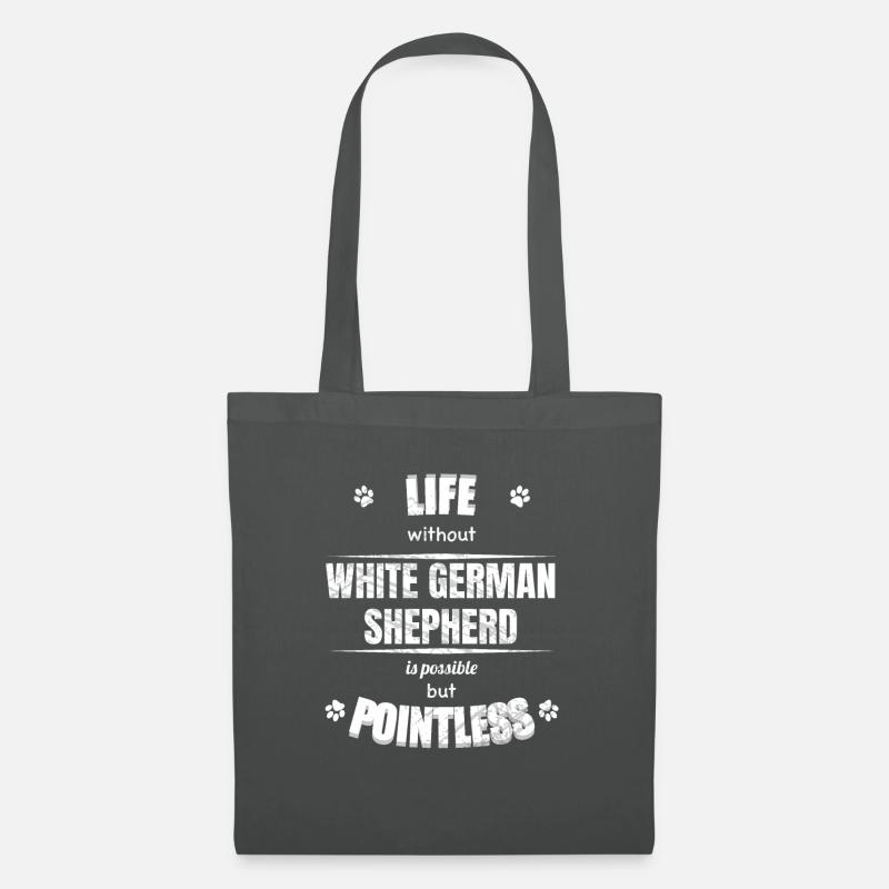 Life is possible pointless - White German Shepherd - Tote Bag - graphite grey