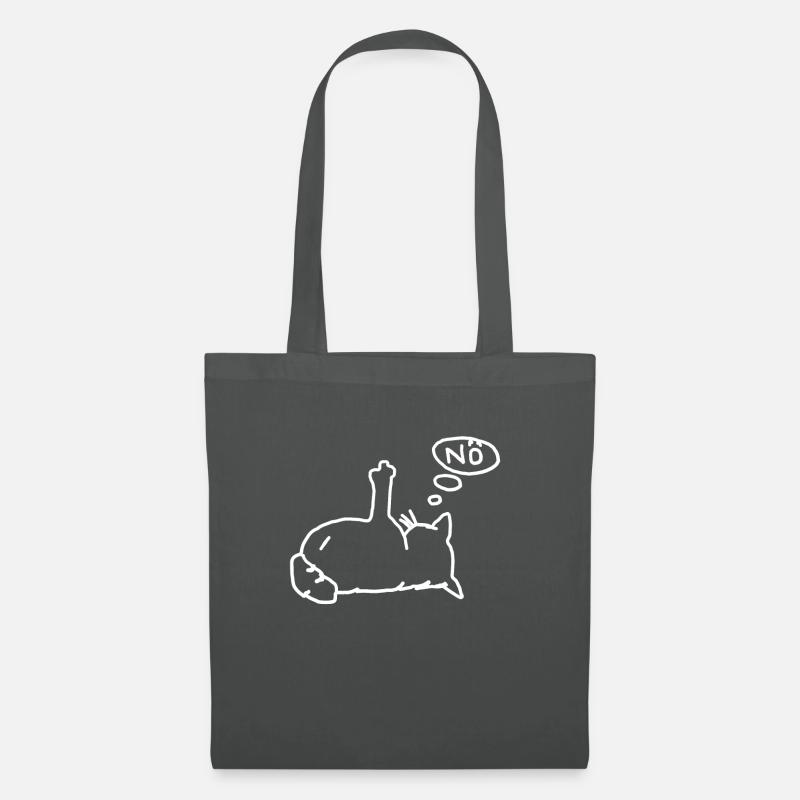 faule Katze Spruch Mittelfinger Stinkefinger - Stoffbeutel - Graphite