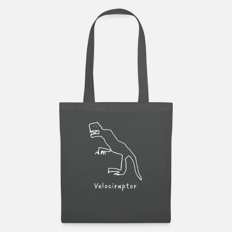 Velociraptor Dinosaurier - Stoffbeutel - Graphite