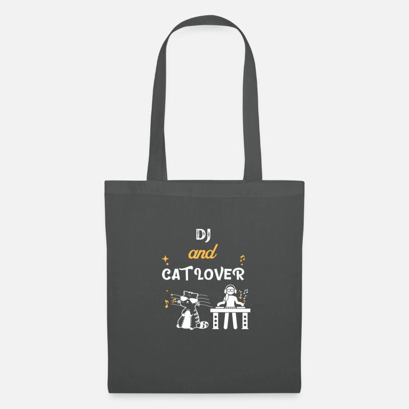 DJ Cat Lover Geschenk - Stoffbeutel - Graphite