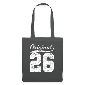26 Original 98 Jahren Mann Frau Geburtstag - Stoffbeutel - Graphite - Vorne