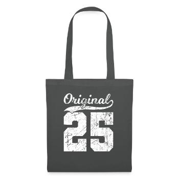 25 Original 99 Jahren Mann Frau Geburtstag - Stoffbeutel - Graphite - Vorne