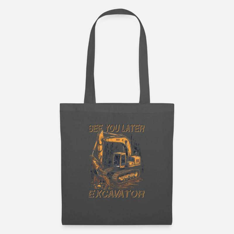 Straßenbau Bis Später Bagger - Stoffbeutel - Graphite