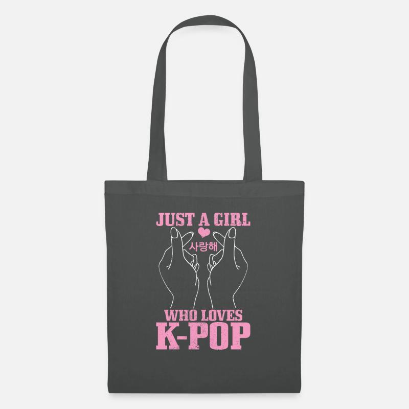 K-Pop-Fan Geschenk Koreanische Popmusik - Stoffbeutel - Graphite