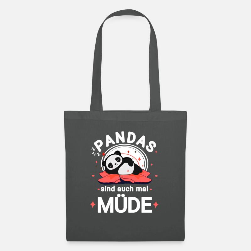 Müder Panda - Stoffbeutel - Graphite