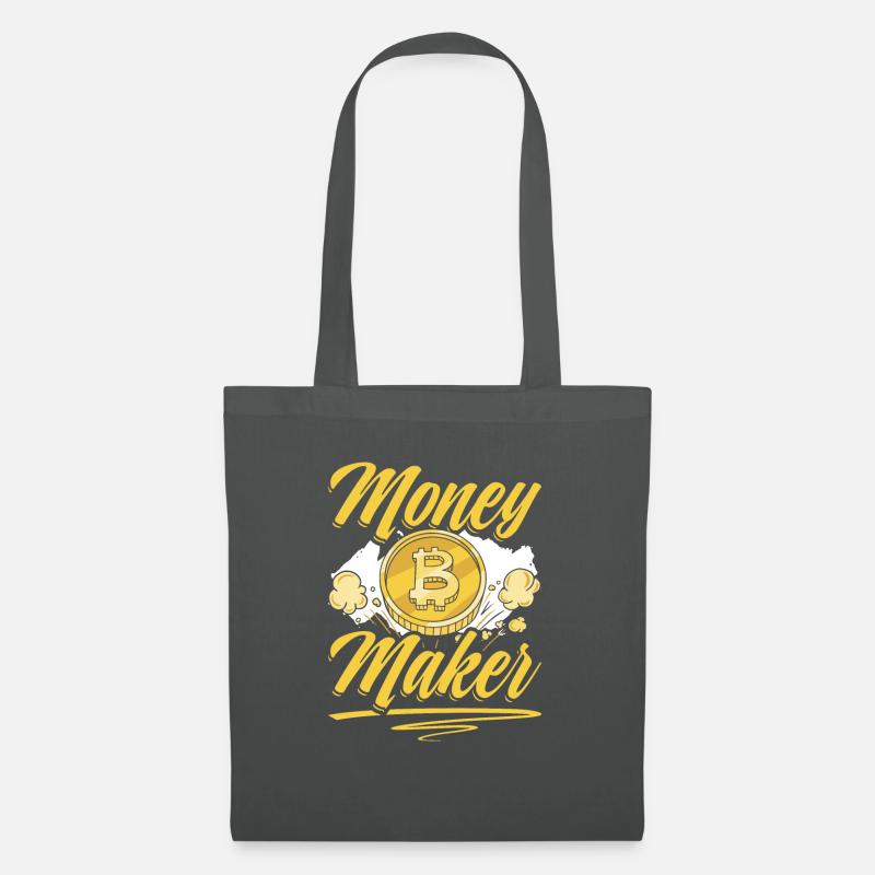 Crypto Chic: Money Maker Bitcoin - Tote Bag - graphite grey