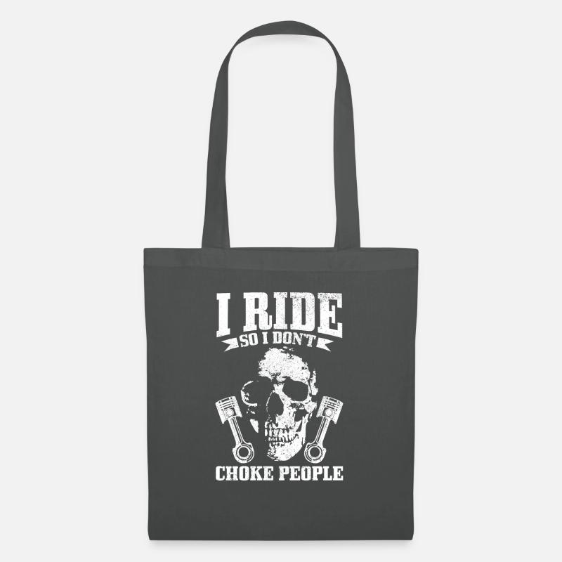 Motorrad Biker Lustiges Geschenk - Stoffbeutel - Graphite