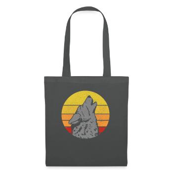 Loup Cadeau Vintage - Sac en tissu - gris graphite - Devant