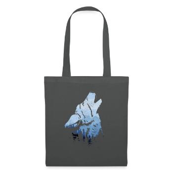 Cadeau de loup hurlant - Sac en tissu - gris graphite - Devant