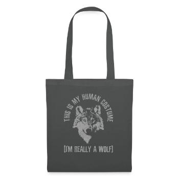 Cadeau de Costume de loup - Sac en tissu - gris graphite - Devant