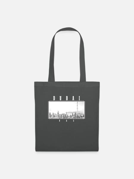 Dubai Skyline UAE Souvenir - Stoffbeutel - Graphite
