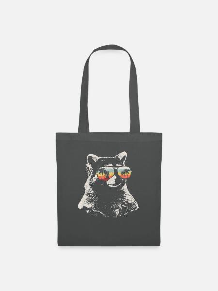 Waschbär Lustig Geschenk - Stoffbeutel - Graphite