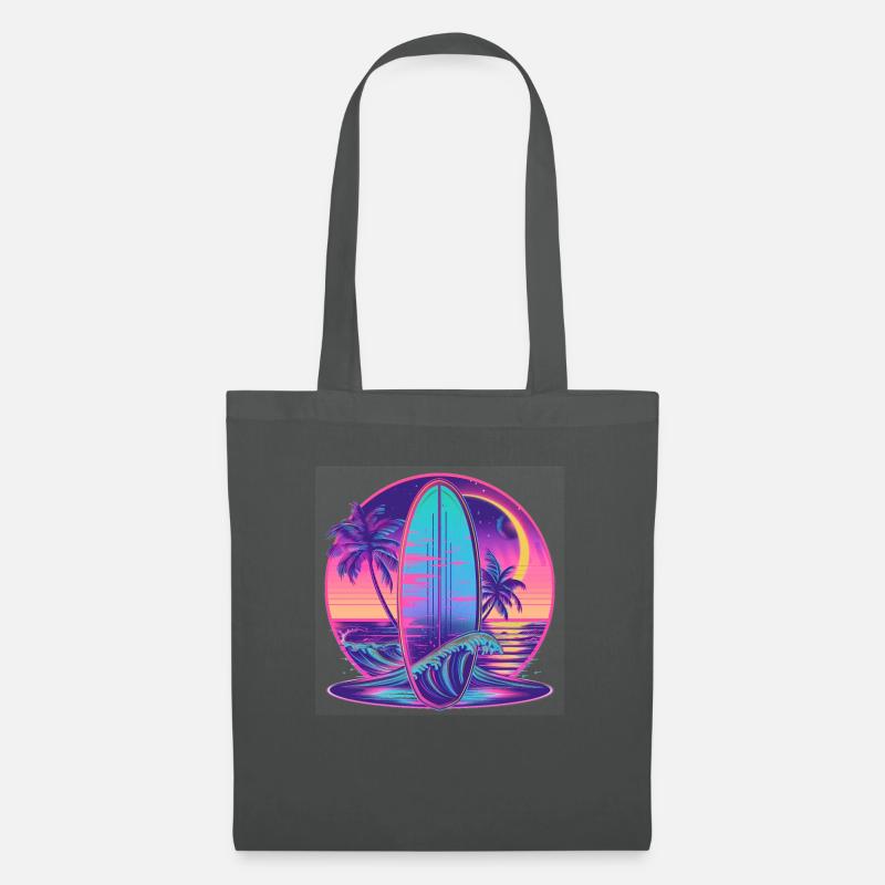Surfen Retro Wave Surfer Geschenk - Stoffbeutel - Graphite