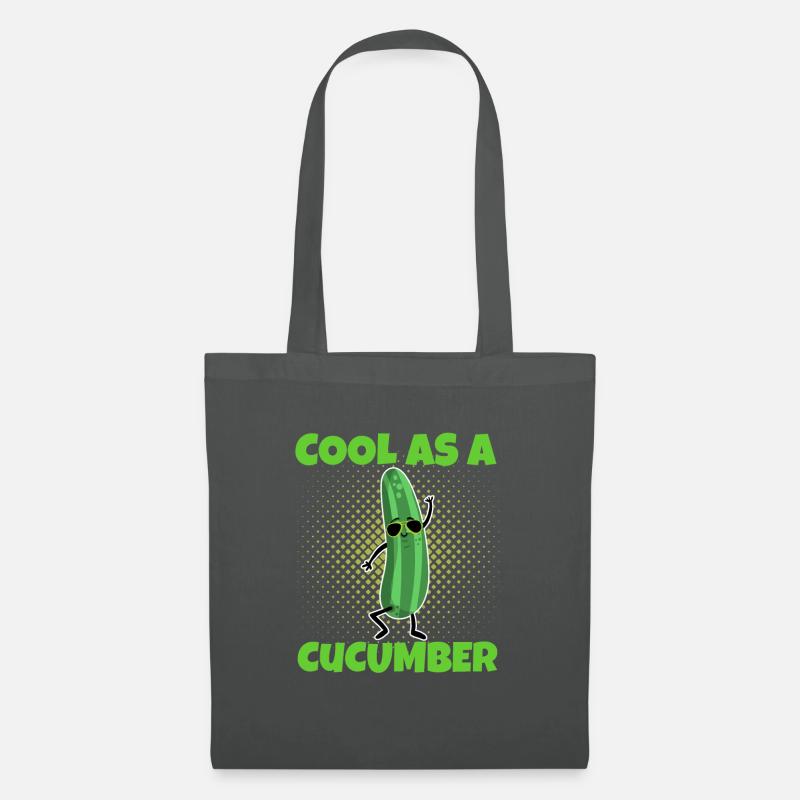 Cool as a cucumber lustiger Spruch - Stoffbeutel - Graphite