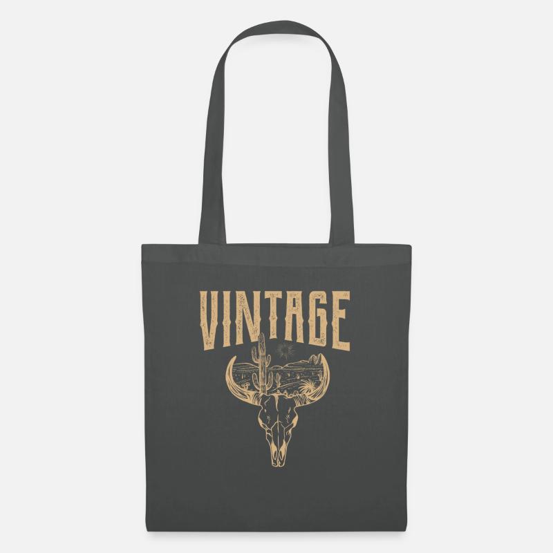 Vintage Skull – Timeless Edge - Stoffbeutel - Graphite