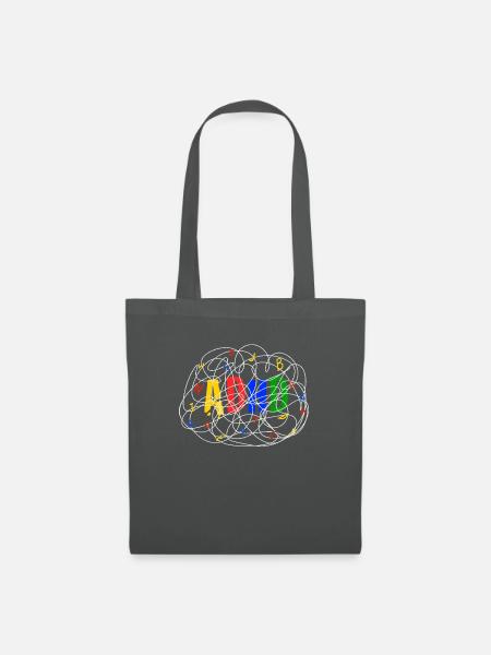 ADHD Gehirn Illustration ADHD Brain Illustration - Stoffbeutel - Graphite
